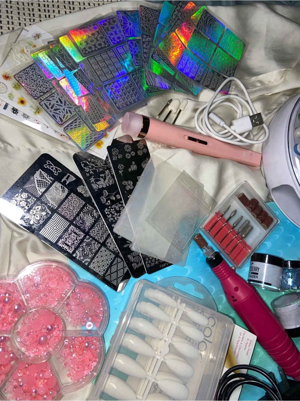 Pink Electric Nail Drill Kit with Accessories - Professional Nail Care